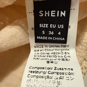 SHEIN Light Beige button down crochet top